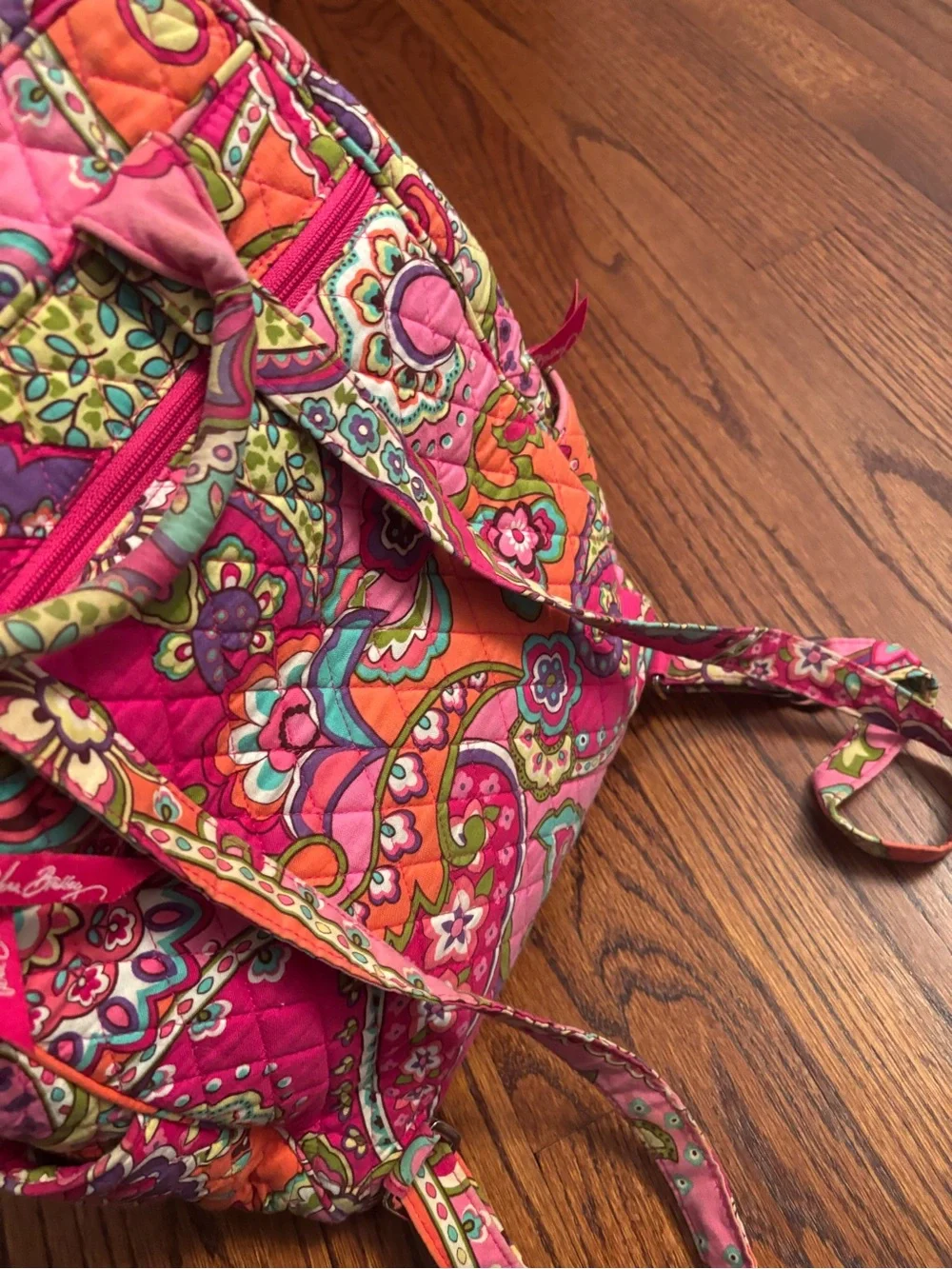 Quilted Floral Paisley Backpack - Pink
